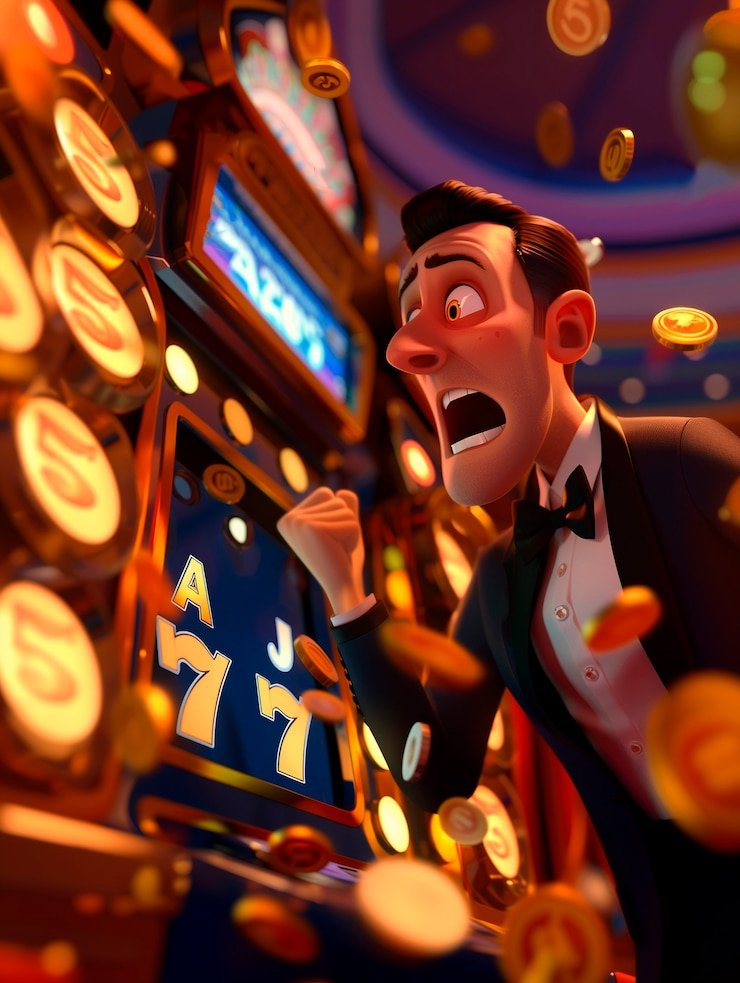 Dealer Profesional Langsung Dealer profesional menampilkan kartu di meja Three Card Poker